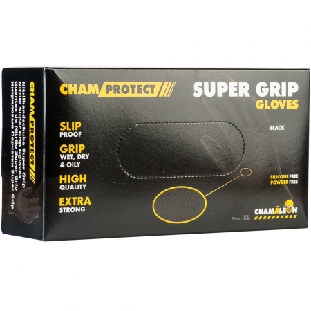 Перчатки нитриловые Super Grip (черные) XL
