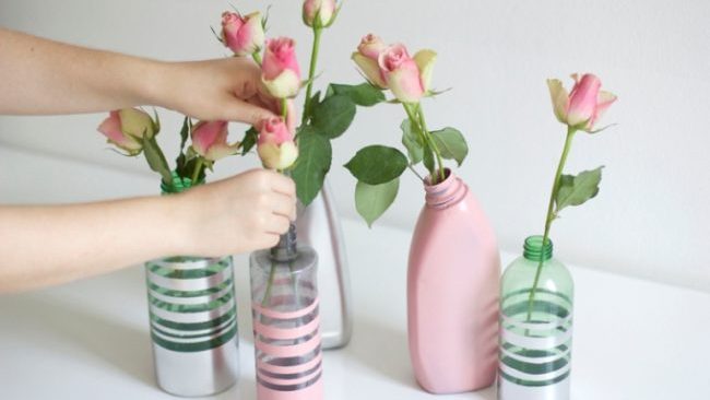 Вазы своими руками - как сделать напольную вазу своими руками из бутылки, ниток - фото