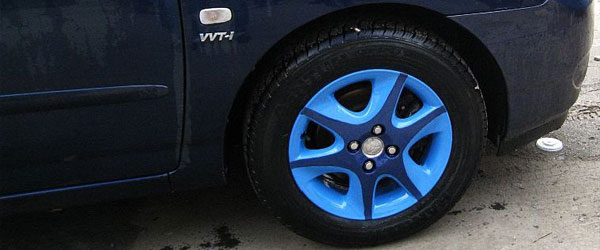 В какой цвет покрасить диски на синей машине - 3