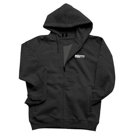 Толстовка с капюшоном на молнии чёрная, размер XL