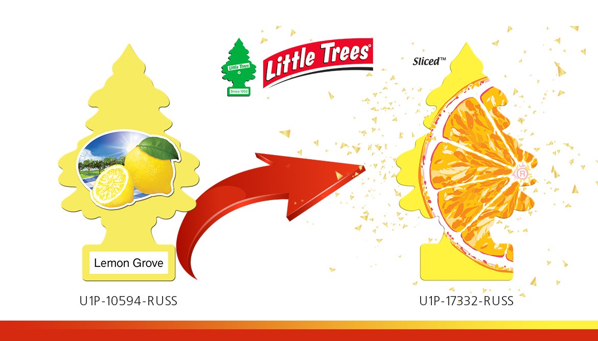 Замена аромата «Лимонный сад» на аромат «Сочный цитрус»